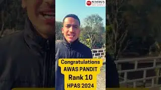 Congratulations AWAS PANDIT | RANK 10 | HPAS 2024 | Nimbus Academy #hpas2024 #hpasresult #hpas