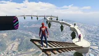 GTA 5 Spiderman BMX Parkour Jump - Spider Man Mega Ramp Challenge
