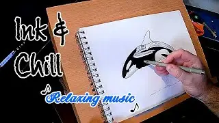 Orca (Killer Whale) in Ink &ndash; Majestic Ocean Art | Draw With Me + Relaxing Music