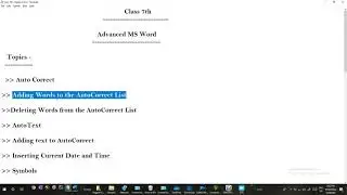 Class 7th: CBSE Board: Chapter-3: Advanced MS Word: Cover All topics with practical