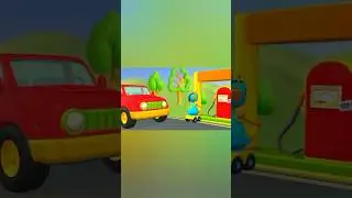 Red Truck Refueling at Gas Station ⛽ Leo the Truck Game Cartoon 🚗 #shorts #redtruck #leothetruck