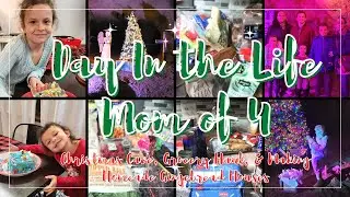 DAY IN THE LIFE OF A MOM OF 4//ALDI GROCERY HAUL/CHRISTMAS CAVE/HOMEMADE GINGERBREAD HOUSES/GIVEAWAY