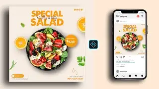 Salad Social Media Post Banner Design in Photoshop Tutorial