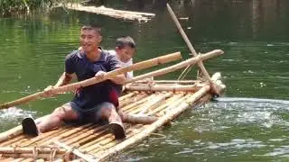 Local Bamboo Boat ride at Dikhu River | Mokokchung | Nagaland | India | Asia