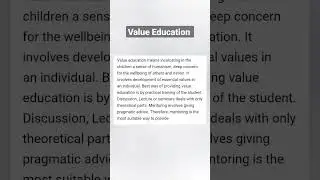 Value Education #shorts #youtubeshorts #ytshorts