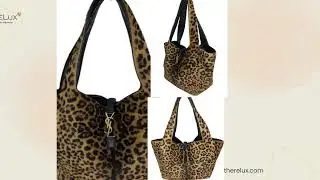 Saint Laurent Bea YSL Leopard Print Pony Hair Tote | The Relux