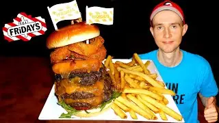 TGI Fridays&rsquo; XXL Burger Challenge | NEW RECORD | Real Eating Speed