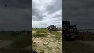 Drone Activity Project Landfill by Bulldozer Pushing Soil & Dump Truck Unloading Drones Video