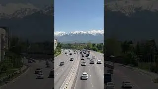 Almaty road trip. Улица Саина и горы. 9 Мая 2024. Kazakhstan. May 2024 #kazakhstan #roads #almaty