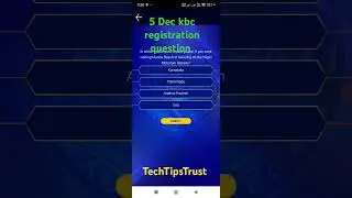 Kbc registration question 5 Dec|kbc season 16|kbc registration2024|#ytshorts|Techtipstrust