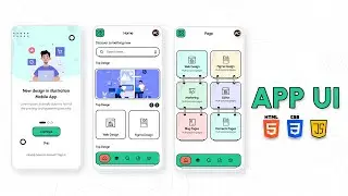 New Style App Ui Design Html Css & Js | Illustrations Wireframe Mobile App | Mobile App UI Design