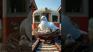 A pigeon builds a nest on a train 🥺 #ai #pigeon # shorts