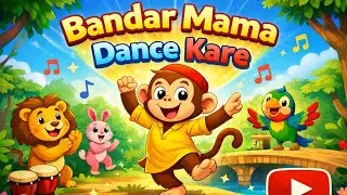 Bandar Mama Dance Kare 🐵🎶 | Hindi Kids Dance Song | Cartoon Animal Song for Children
