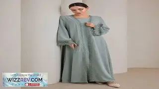 Graceveil 2pcs Women Traditional Long Dress & Abaya Coat Set Modest