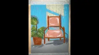 day 14: Relaxing art video | oil pastel art