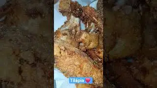 til&aacute;pia frita no fuba ficou crocante 😋