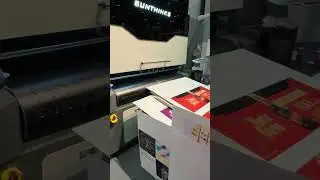 Sunthinks Single Pass UV Printer Printing Coated Paper Board.