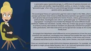 What is the meaning of GENERATION GAP?