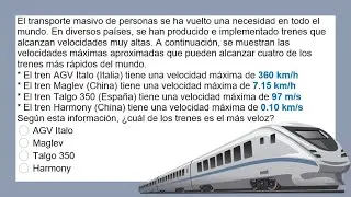 360 - Problema resuelto sobre fracciones y equivalencias en la velocidad de trenes