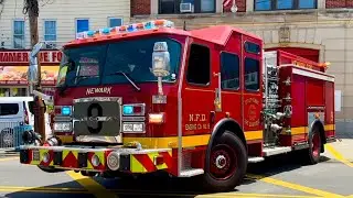 Newark Fire Department Engine 9 And Battalion 3 Responding with Real Q2B Siren