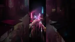Neon Night Market 🌧️ | Cyberpunk Rain ASMR Loop