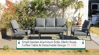 Small Garden Aluminum Sofa: Olefin Rope Coffee Table & Detachable Design TF-12B