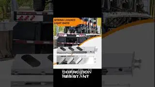 Stainless Steel Mud Flap Hanger Rear Bar with Oval Light Cutouts Spring Loaded. #truckparts