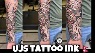 Leopard tattoo || at ujs tattoo ink || Tattoo Nepal