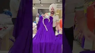 On Demand Restocked Purple Georgette Heavy Mirror work Designer neck Anarkali Suit with Beautiful
