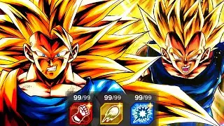 LVL 99 LF SSJ3 GOKU & SSJ2 VEGETA IS FINALLY *BROKEN*?! - Dragon Ball Legends