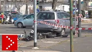 Incidente mortale a Milano in piazza Bilbao, angolo via Santander: muore motociclista 23enne