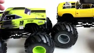 Green & Black Dodge Charger R/T! Hot Wheels Monster Trucks 1:24 Scale!