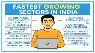 Fastest growing Sectors in India  and leading Stock names