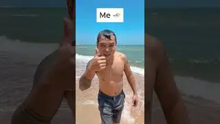 When I swim in the sea - It's very strange 🏊🏄&zwj;♀️🤪#shorts #funny #beach #swimming #sea #strange