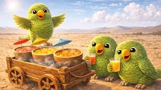 Juice in the Hot Desert?| Three Parrots Fun Story 😀 || Animation M 