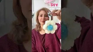 Pom Pom Flower Keychain DIY#cute #craft #handmade #diy #viral #trending