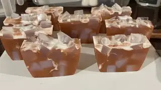 Iced coffee soap #icedcoffee #soap #meltandpoursoap #justsoaps #soapmaking #homemade #glycerinesoap 