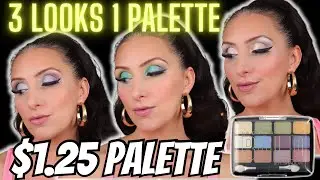 DOLLAR TREE MAKEUP TUTORIAL - 3 LOOKS 1 PALETTE || $1.25 La Colors Urban Palette