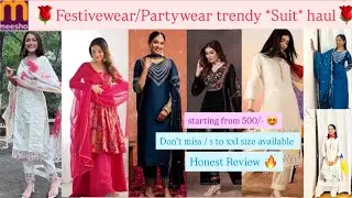 Meesho Kurta Set Haul 💞 | Partywear Suit Haul | Designer Suit Try On Haul | #meeshohaul @Meesho 
