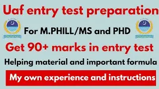 UAF entry test preparation for Mphil/MS and PHD | UAF 3rd entry test preparation #uafentrytest #uaf