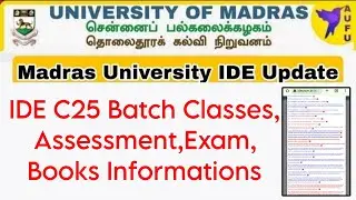 Madras University IDE C25 Batch Full Details 👍