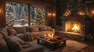 Warm Christmas Fireplace 2025   Peaceful Piano Music & Crackling Fire, Relaxing Sleep Music