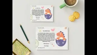 Brown and Green Illustrative Say Thanks You Postcard
