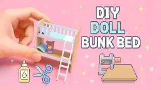 DIY Mini Paper Bunk Bed | Cute Dollhouse Furniture Tutorial | Easy Cardboard DIY