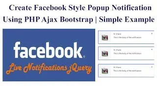 How to Create Facebook Style Popup Notification using PHP Ajax Bootstrap | Simple Example 🔥🔥