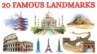 20 Famous Landmarks Name | Architecture & Nature | Eiffel Tower, Pyramids & Grand Canyon