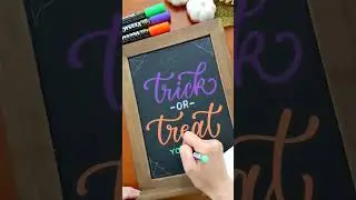Easy chalkboard lettering tips | Halloween sign #shorts #chalkart #halloween #lettering