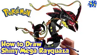 How to Draw Shiny Mega Rayquaza | Pokemon | Step by step Drawing tutorial