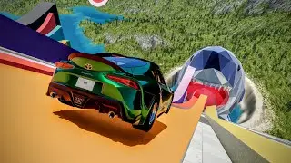 Slant Of Death Car Jumps & Falls Into Sharks Mouth &ndash; BeamNG.Drive | BEAM.D