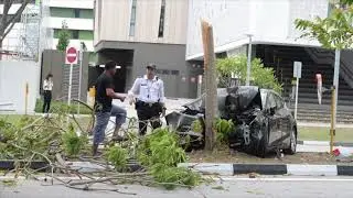 3feb2019 woman trapped under the car after accident at  punggol